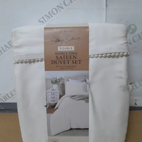 STACEY SOLOMON WHITE BOBBLE EDGE DUVET SET - DOUBLE