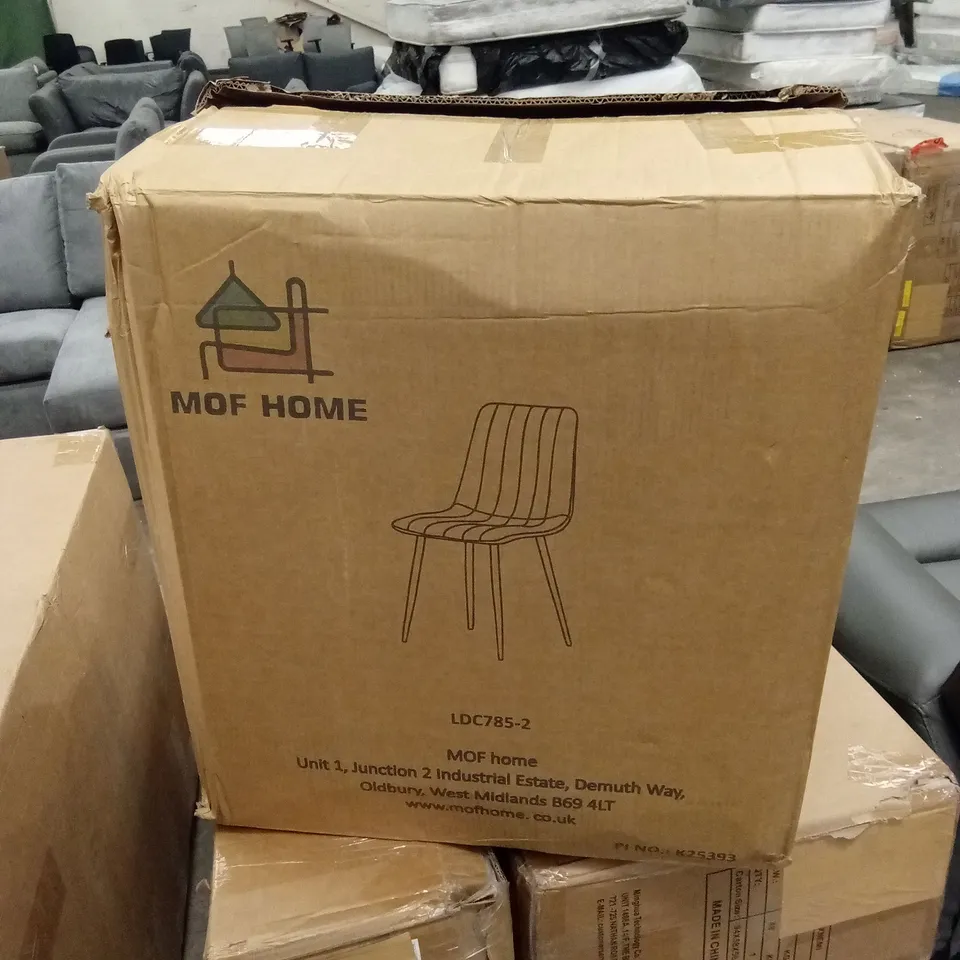 BOXED SET OF 4 DESIGNER DINING CHAIRS - TURQUOISE VELVET (1 BOX)