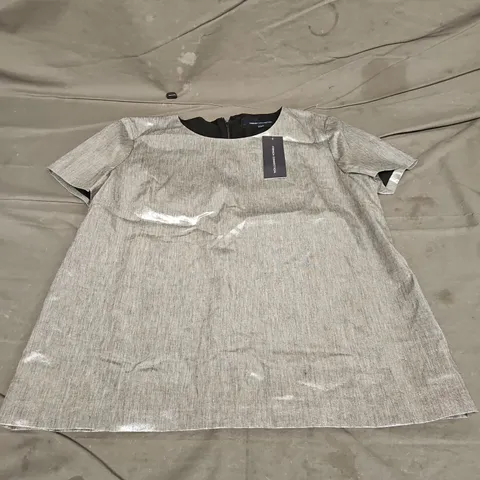 FRENCH CONNECTION SHORT SLEEVE DISCO TOP SILVER SIZE 14