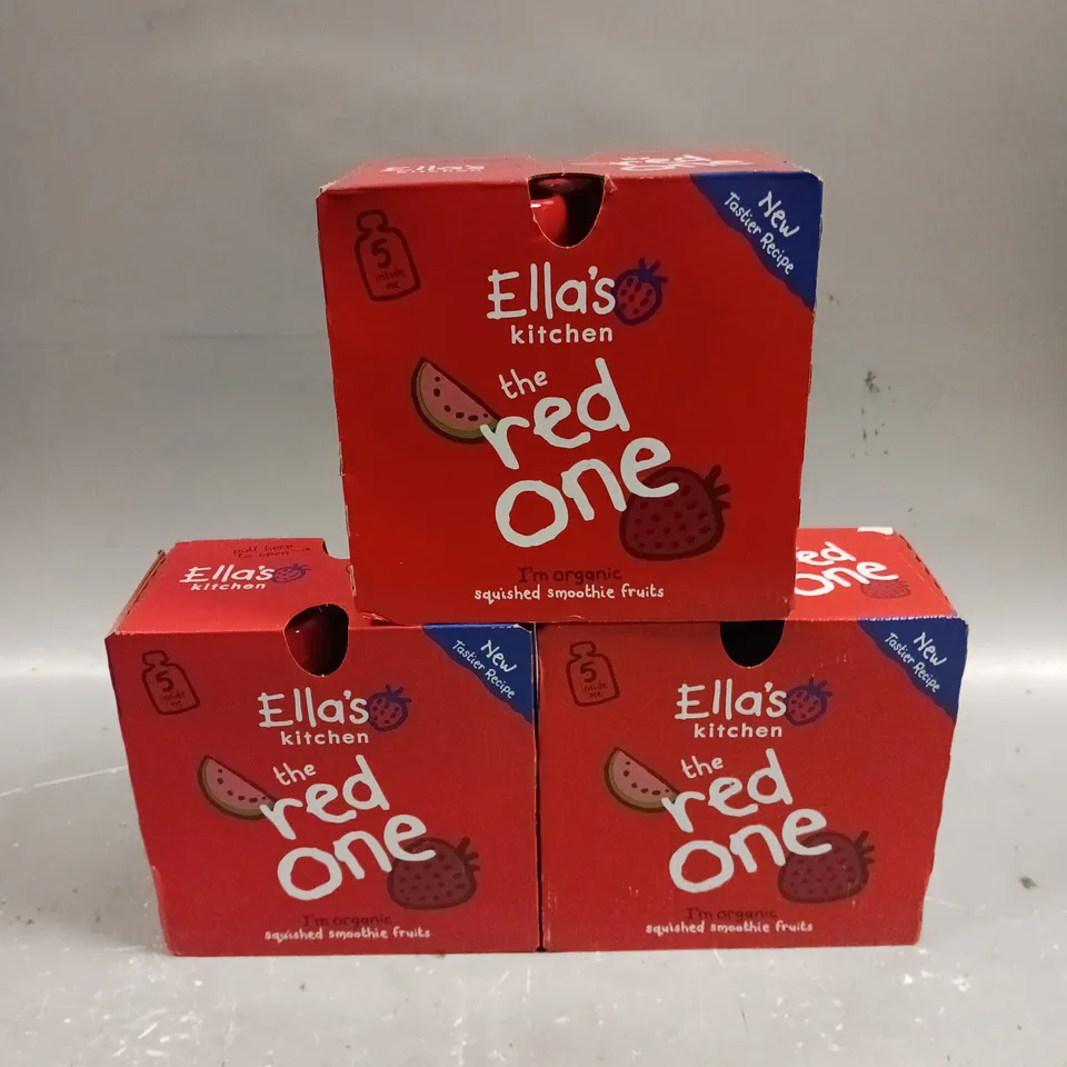 15 X POUCHES OF ELLA'S KITCHEN ORGANIC FRUIT SMOOTHIE DRINKS - 15 X 90G - THE RED ONE	