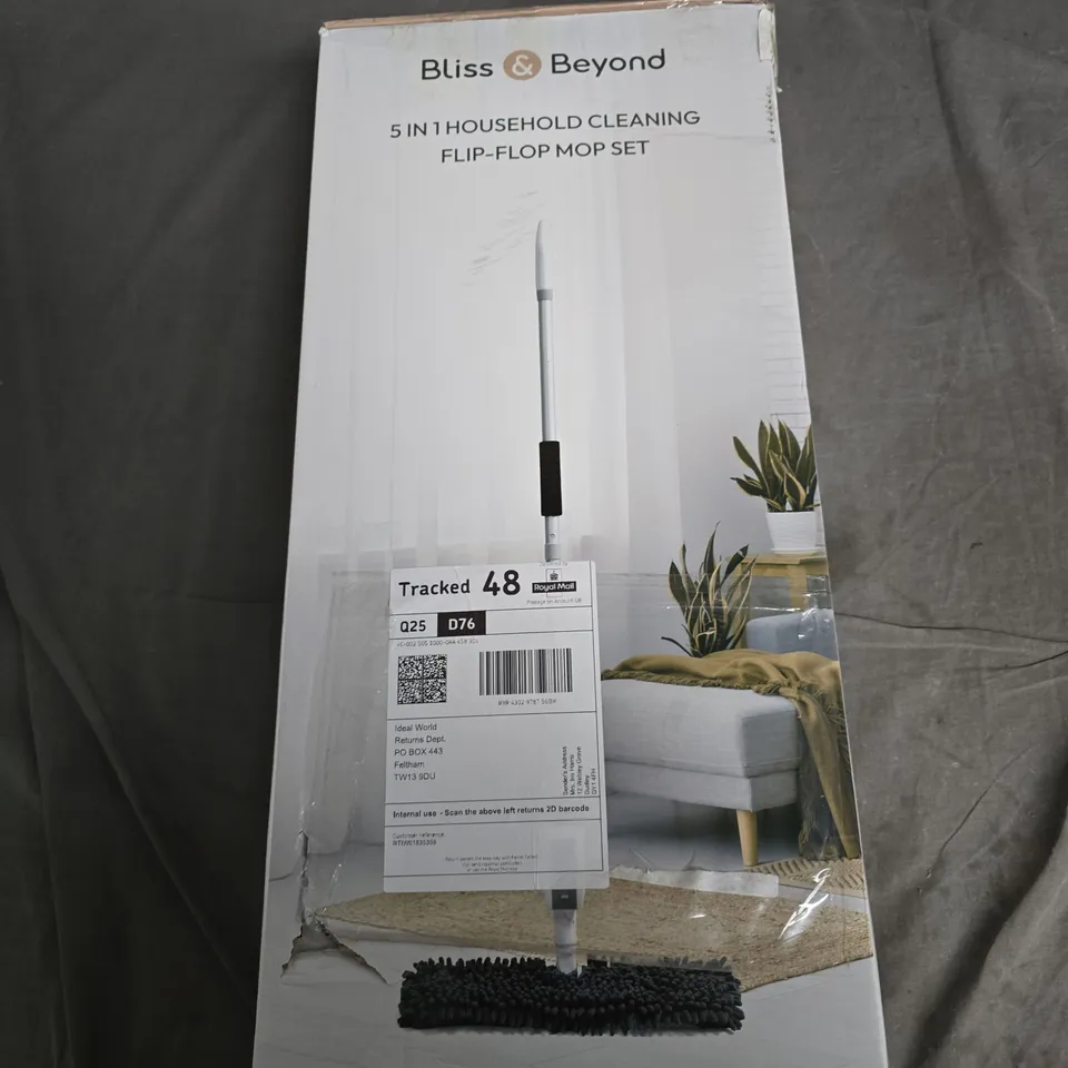 BLISS & BEYOND 5-IN-1 HOUSEHOLD CLEANING FLIP-FLOP MOP SET