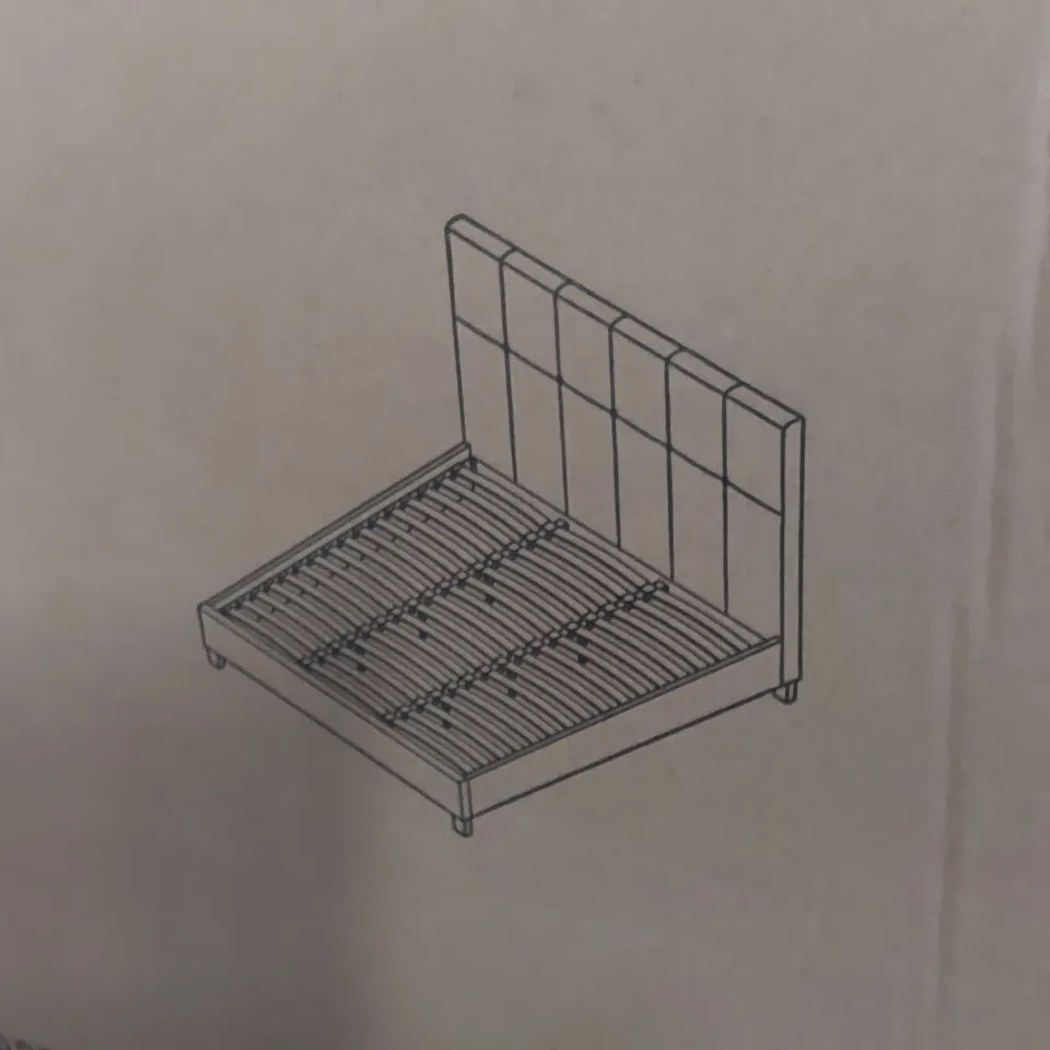 BOXED SORRENTO FABRIC 180cm BED IN LIGHT GREY (2 BOXES)