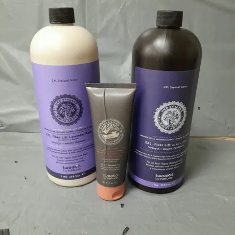 TWEAK'D BY NATURE STRENGTH AND VOLUME SHAMPOO AND CONDITIONER 1L AND CLEANSING HAIR TREATMENT 85G 