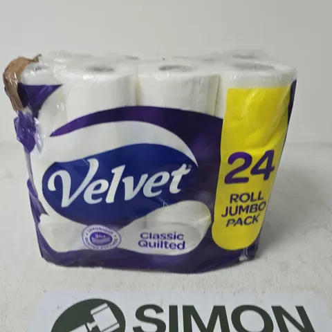 VELVET 24 ROLL JUMBO PACK CLASSIC QUILTED TOILET TISSUE