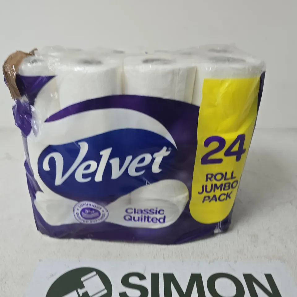 VELVET 24 ROLL JUMBO PACK CLASSIC QUILTED TOILET TISSUE