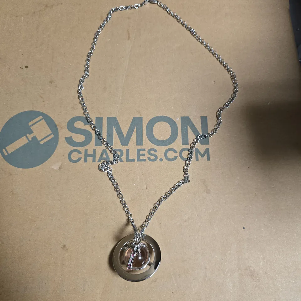 BOXED VIVIENNE WESTWOOD SMALL ORB NECKLACE PENDANT PINK X SILVER