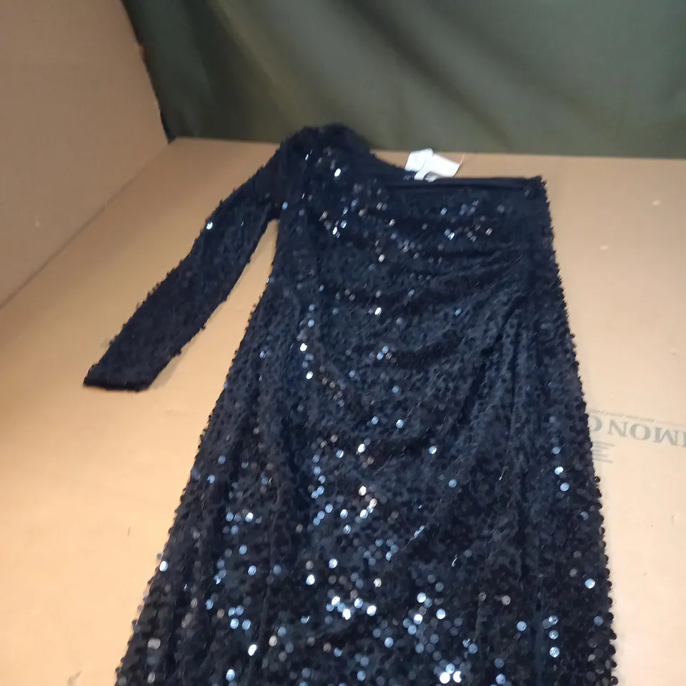 ONE SHOULDER SEQUIN MIDI DRESS SIZE 12