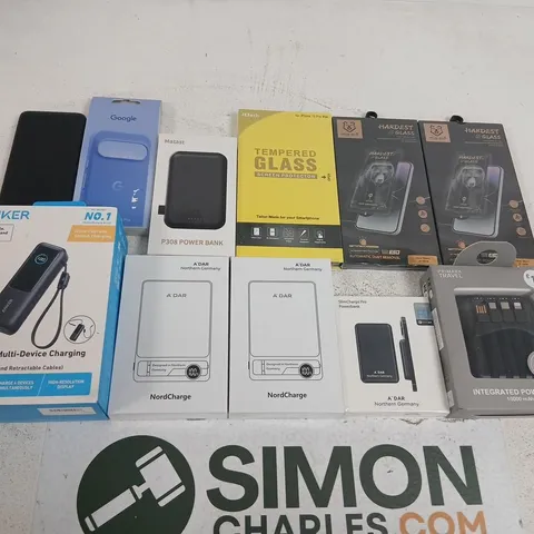 ASSORTED MOBILE PHONE ACCESSORIES BUNDLE: POWER BANKS, CABLES, CHARGERS AND SCREEN PROTECTORS