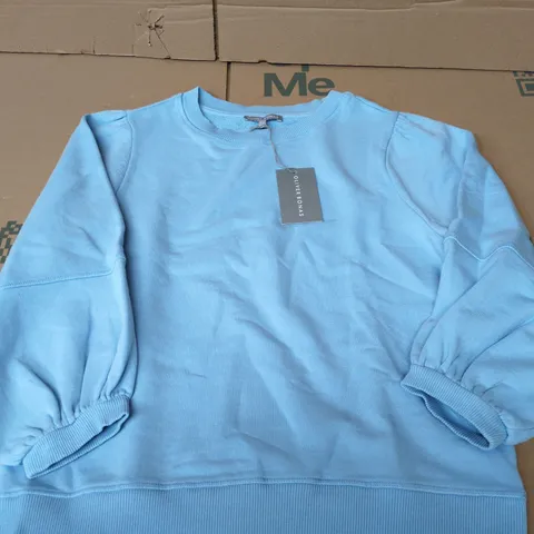 OLIVER BONAS LANTERN SLEEVE SWEAT IN BLUE - UK 10