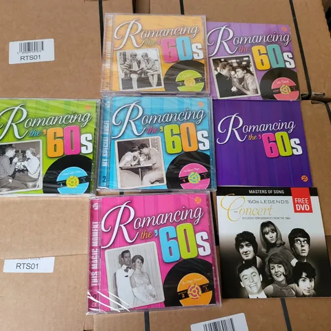 PALLET OF APPROXIMATELY 255 BRAND NEW ROMANCING THE '60S 4 MUSIC CD SETS