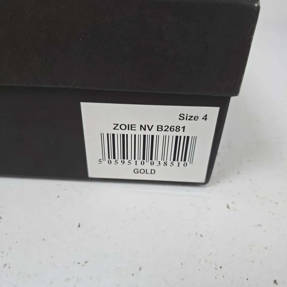 ZOIE NV GOLD LEATHER LOAFERS – UK 4