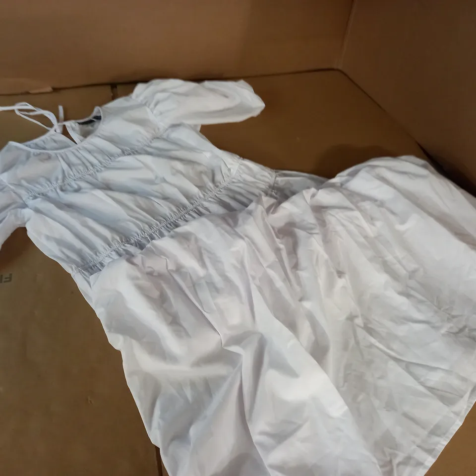 ASOS COTTON POPLIN GATHERED TIERED MIDI DRESS - UK 4