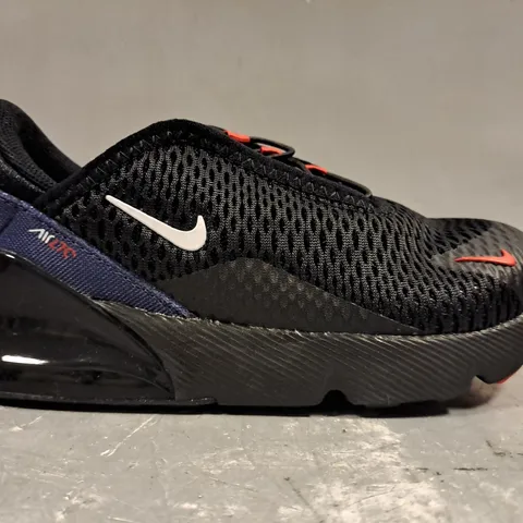 BOXED PAIR OF NIKE AIR MAX 270 KID'S SHOES IN BLACK/RED/MIDNIGHT NAVY UK SIZE 8.5