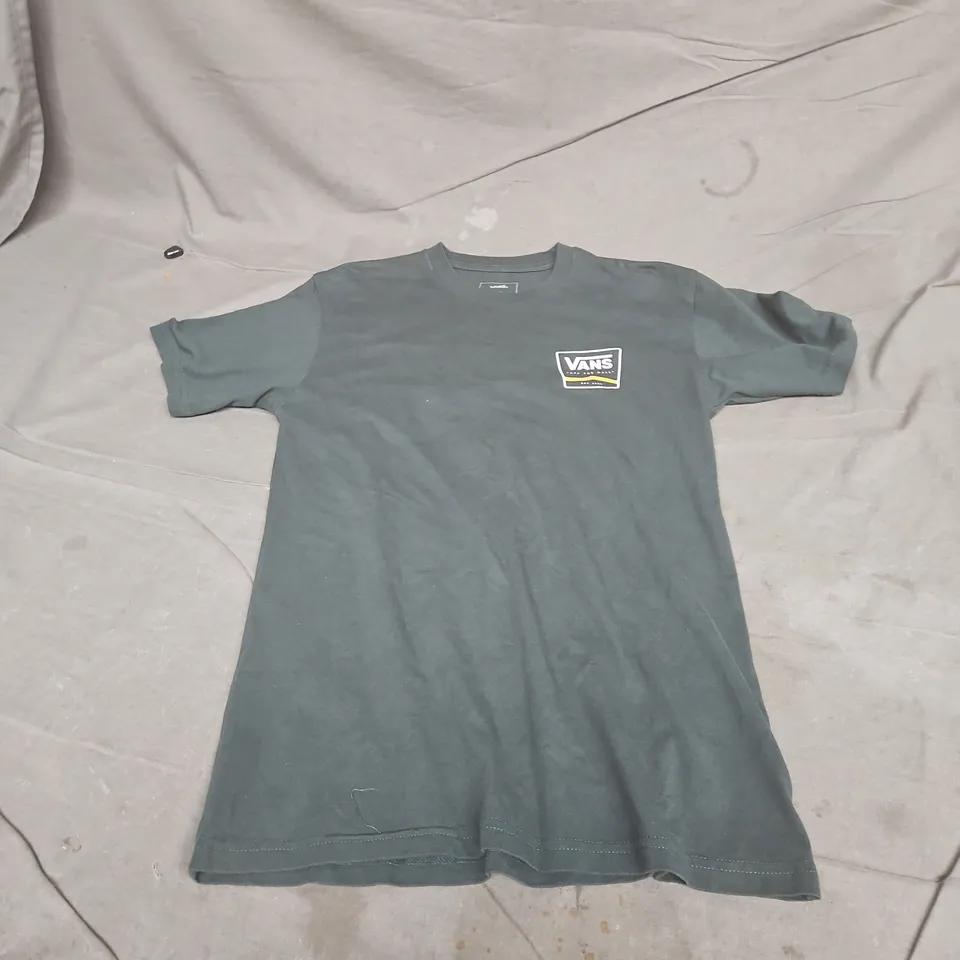 VANS T-SHIRT – DARK GREEN, SMALL, CLASSIC FIT
