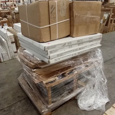 PALLET OF INCOMPLETE DESIGNER FURNITURE PARTS AND PIECES