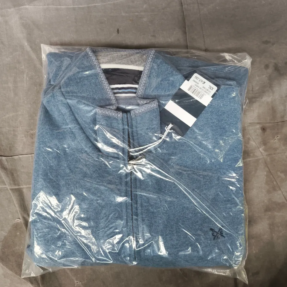 BAGGED CREW CLOTHING COMPANY CLASSIC 1/2 ZIP SWEATER IN BLUE SIZE XXL