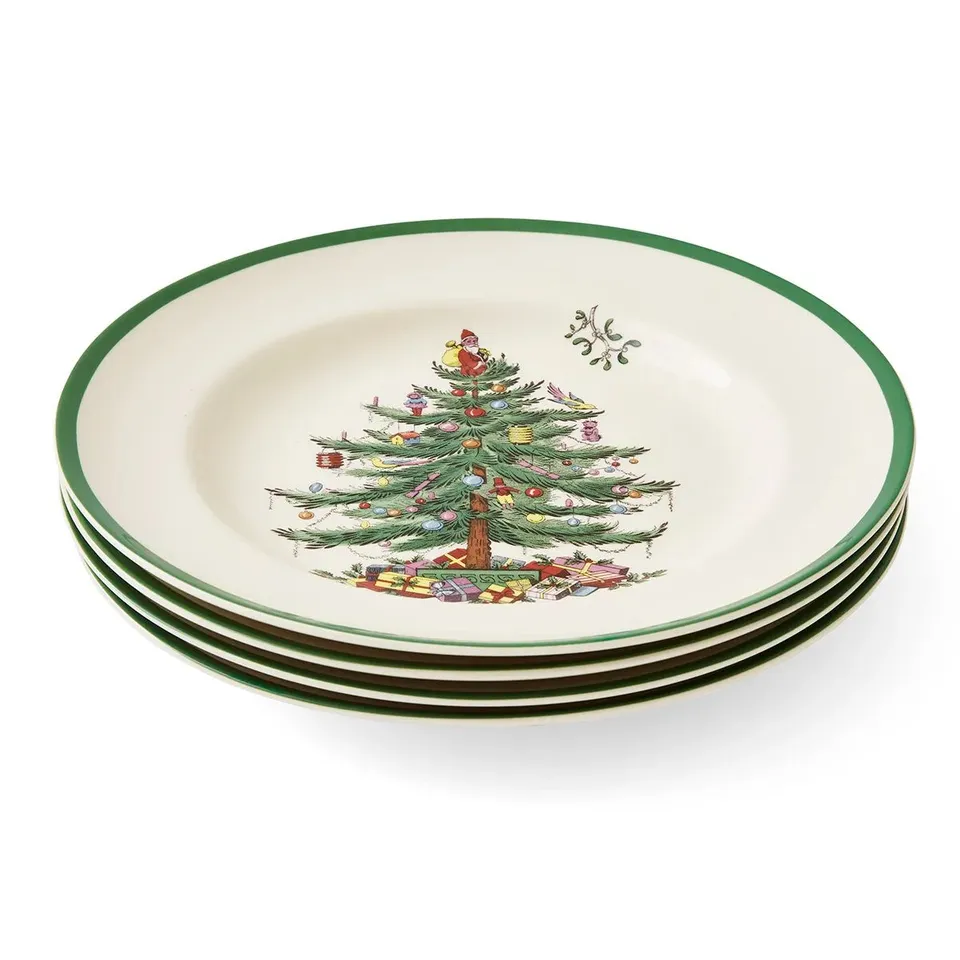SET OF PLATES WITH CHRISTMAS TREE THEME