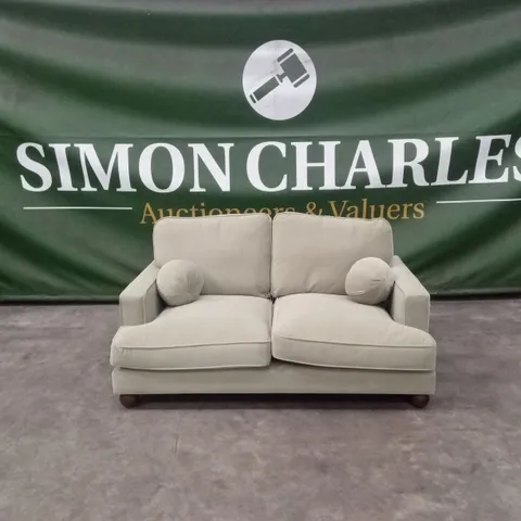 QUALITY DESIGNER ADDISON 2 SEATER SAGE GREEN VELVET SOFA