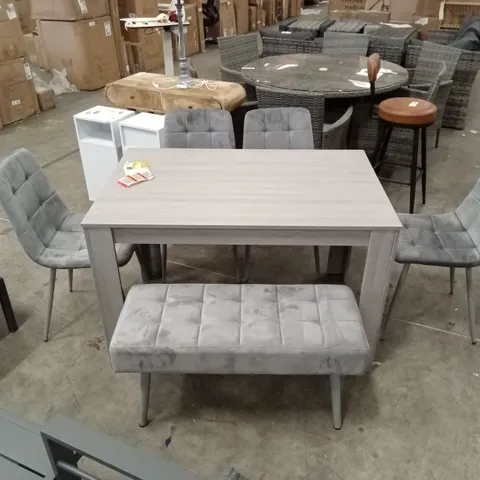 SAVARNA 6-PERSON DINING SET - GREY