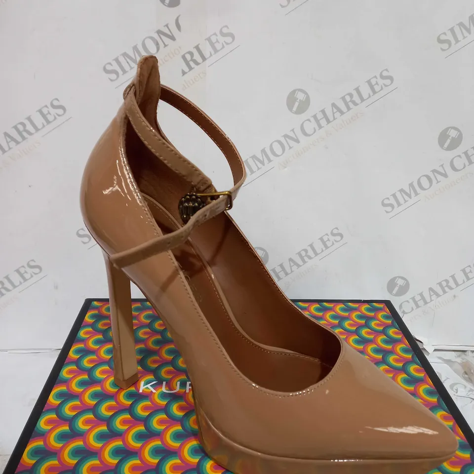 BOXED KURT GEIGER LONDON BEIGE HEELS - UK SIZE 6.5