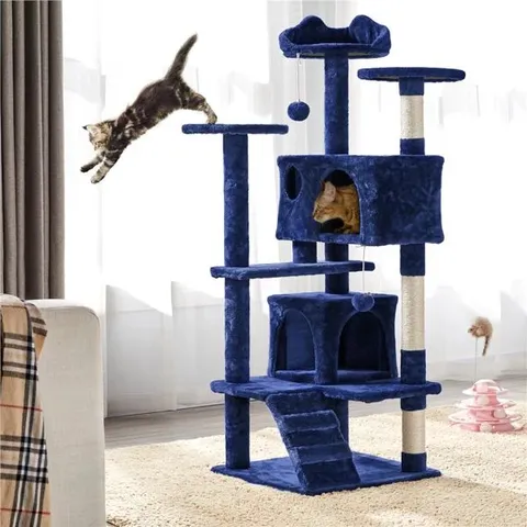 BOXED MULTILEVEL CAT TREE - NAVY BLUE (1 BOX)