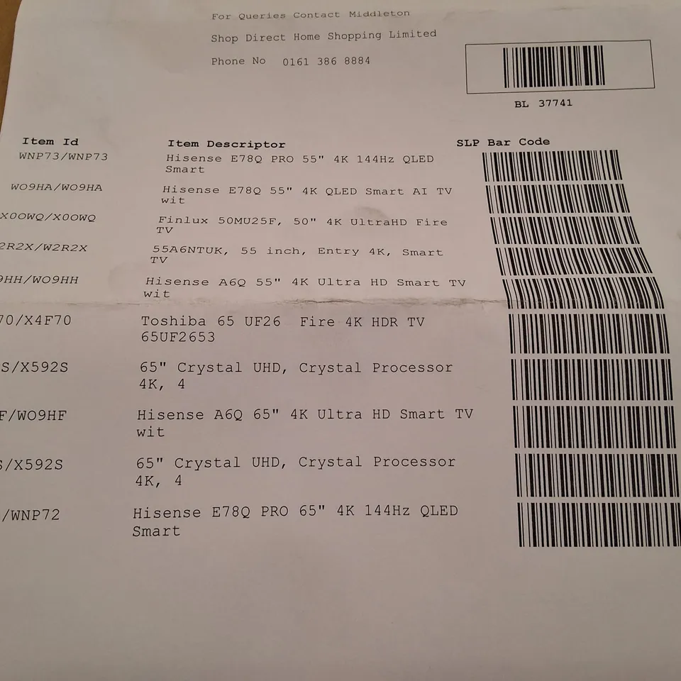 PALLET CONTAINING 10 ASSORTED DAMAGED TVS