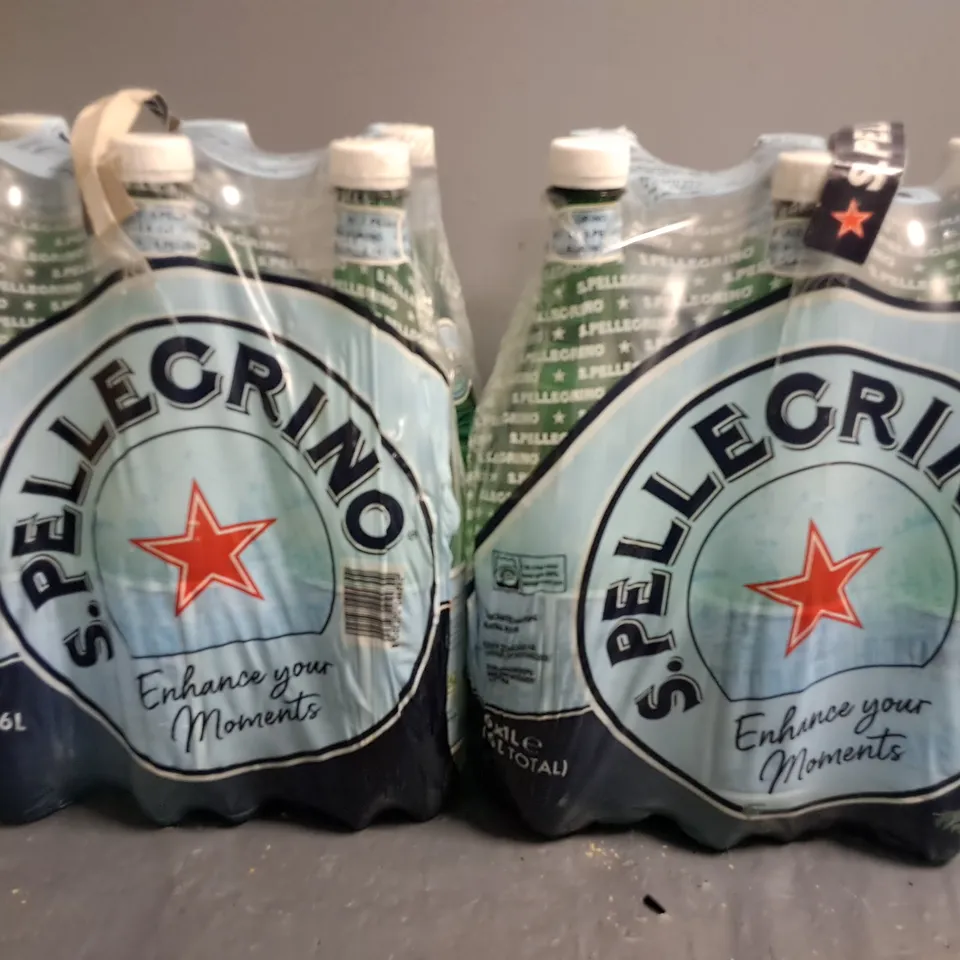 LOT OF 2 6-PACKS OF 1L S.PELLEGRINO WATER