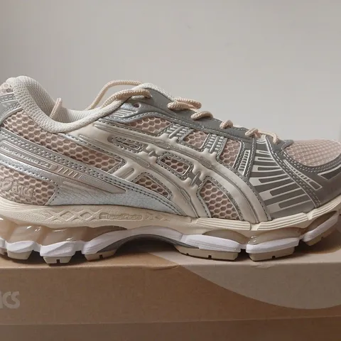 BOXED PAIR OF ASICS GEL-KAYANO 12.1 MEN'S RUNNING SHOES – MINERAL BEIGE / CREAM, UK 6
