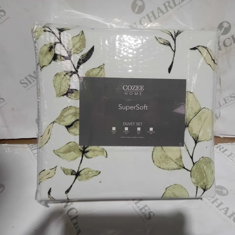 SUPERSOFT BY COZEE HOME EUCALYPTUS PRINTED DUVET SET KING SIZE