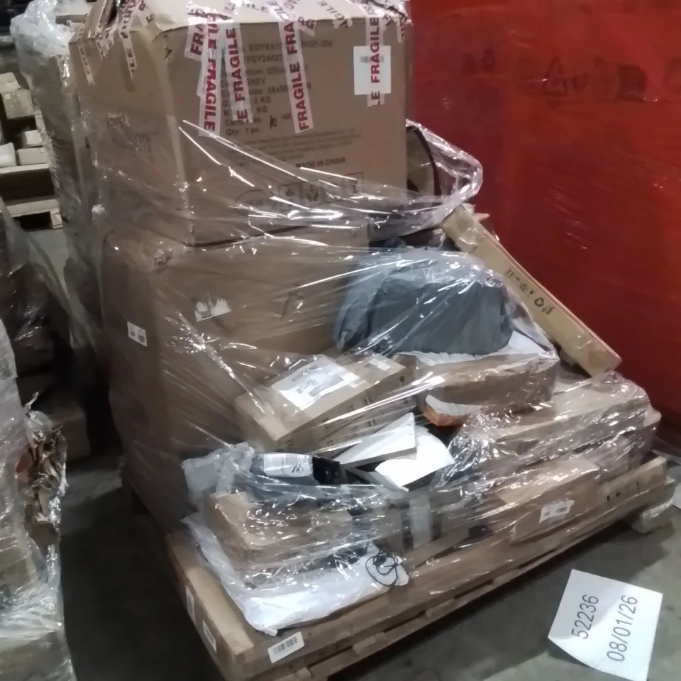 PALLET OF ASSORTED HOUSEHOLD GOODS AND PRODUCTS TO INCLUDE;BAR STOOL,DRYING RACK,FOOD PROCESSOR 