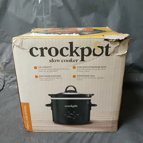 BOXED CROCKPOT 1.8L BLACK MANUAL SLOW COOKER