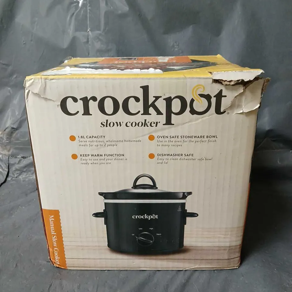 BOXED CROCKPOT 1.8L BLACK MANUAL SLOW COOKER