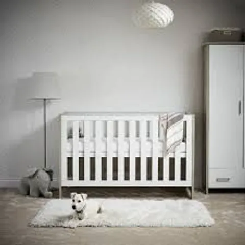 BOXED OBABY NIKE COT BED IN GREY WASH & WHITE - 2 BOXES