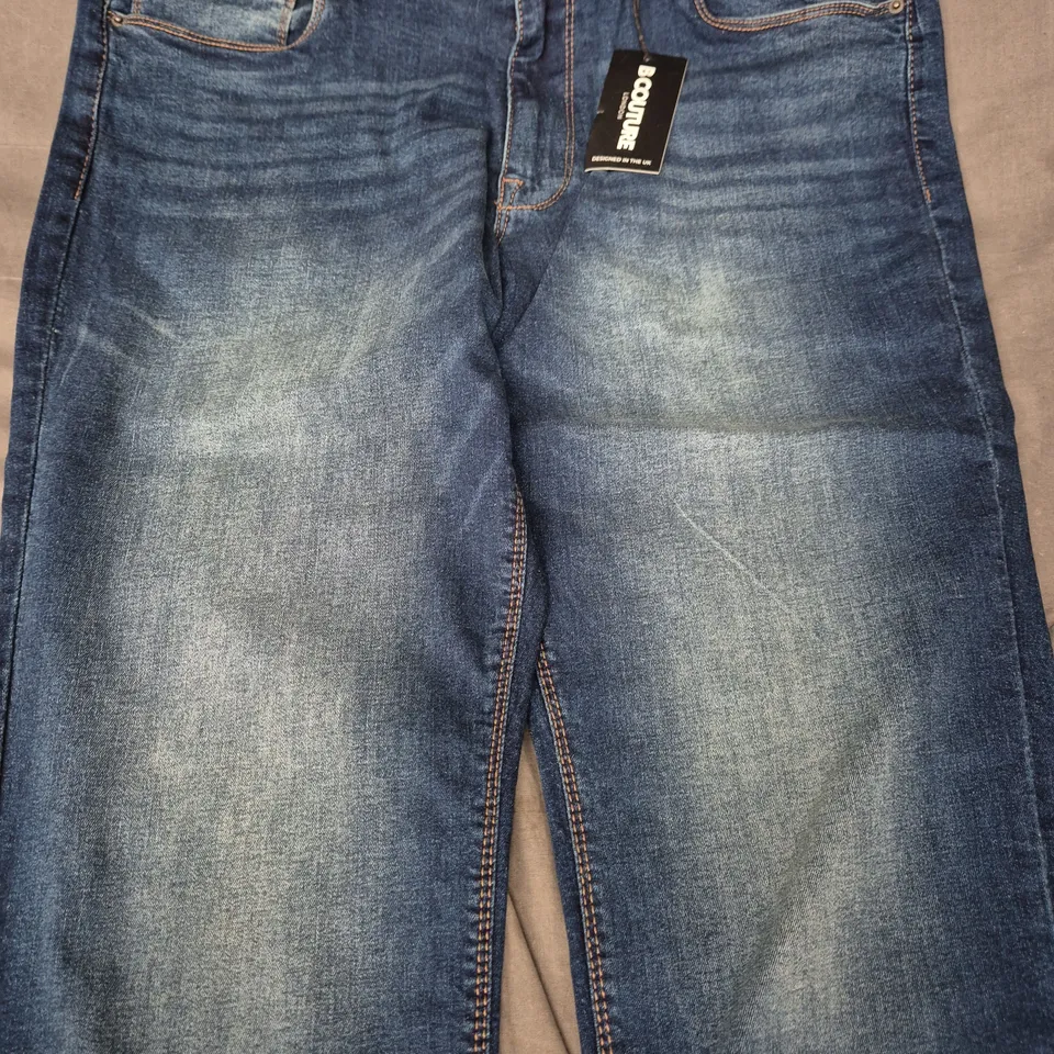 B COUTURE BECKENHAM DARK BLUE DENIM JEANS 38R