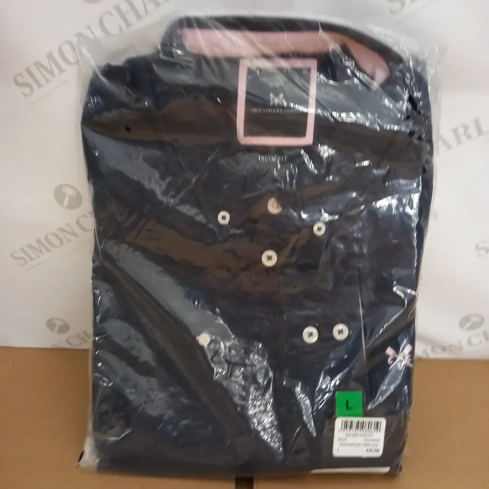 CREW CLOTHING OXFORD SLIM FIT SHIRT IN NAVY - L