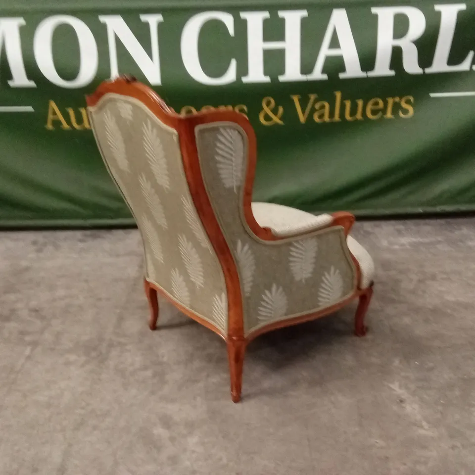 QUALITY HIGH-END DESIGNER FABRIC WINGBACK ACCENT CHAIR