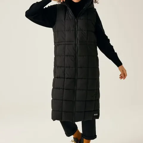 BRAND NEW REGATTA BLACK LEANDRA LONGLINE BODYWARMER IN BLACK SIZE 12