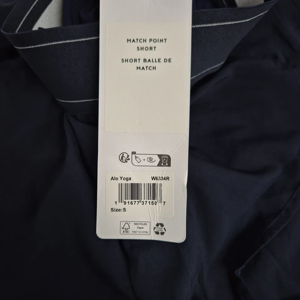 ALO YOGA MATCH POINT SHORT – NAVY – UK SIZE S