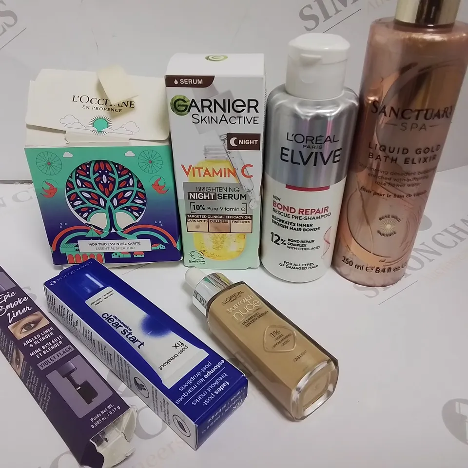 LOT OF 7 ASSORTED BEAUTY ITEMS TO INCLUDE LOREAL AND GARNIER 