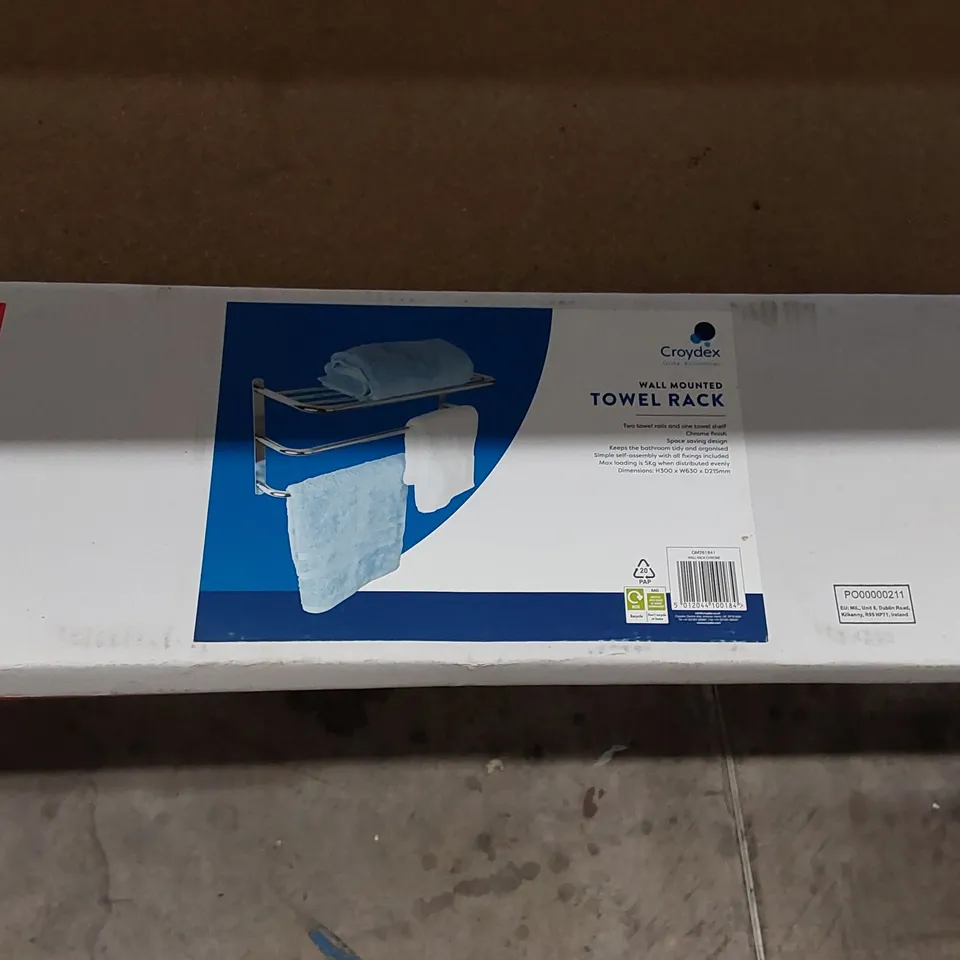 BOXED CROYDEX WALL MOUNTED TOWEL RACK (1 BOX)