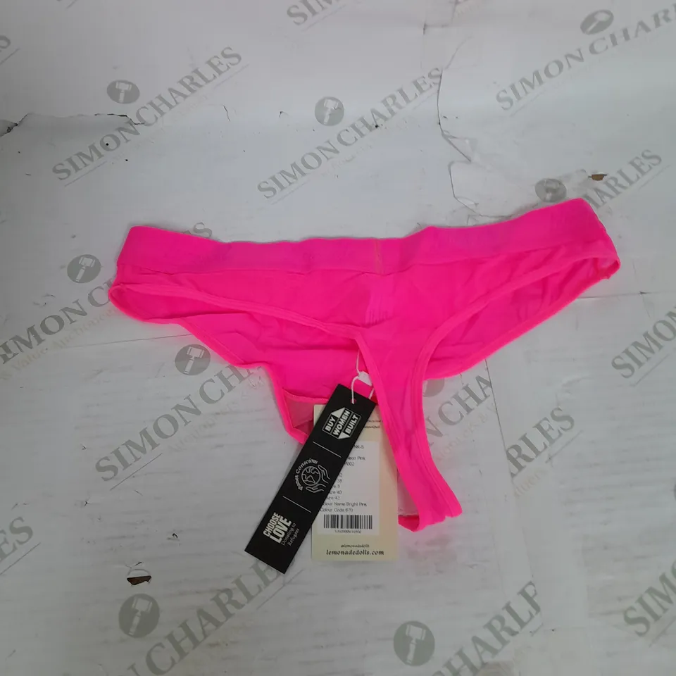 LEMONADE DOLLS NEON PINK MESH THONG SIZE 12