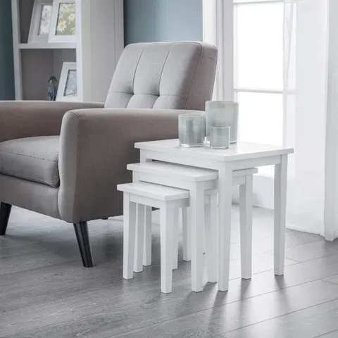 BOXED ELVINA 3 PIECE NEST OF TABLES WHITE (1 BOX)