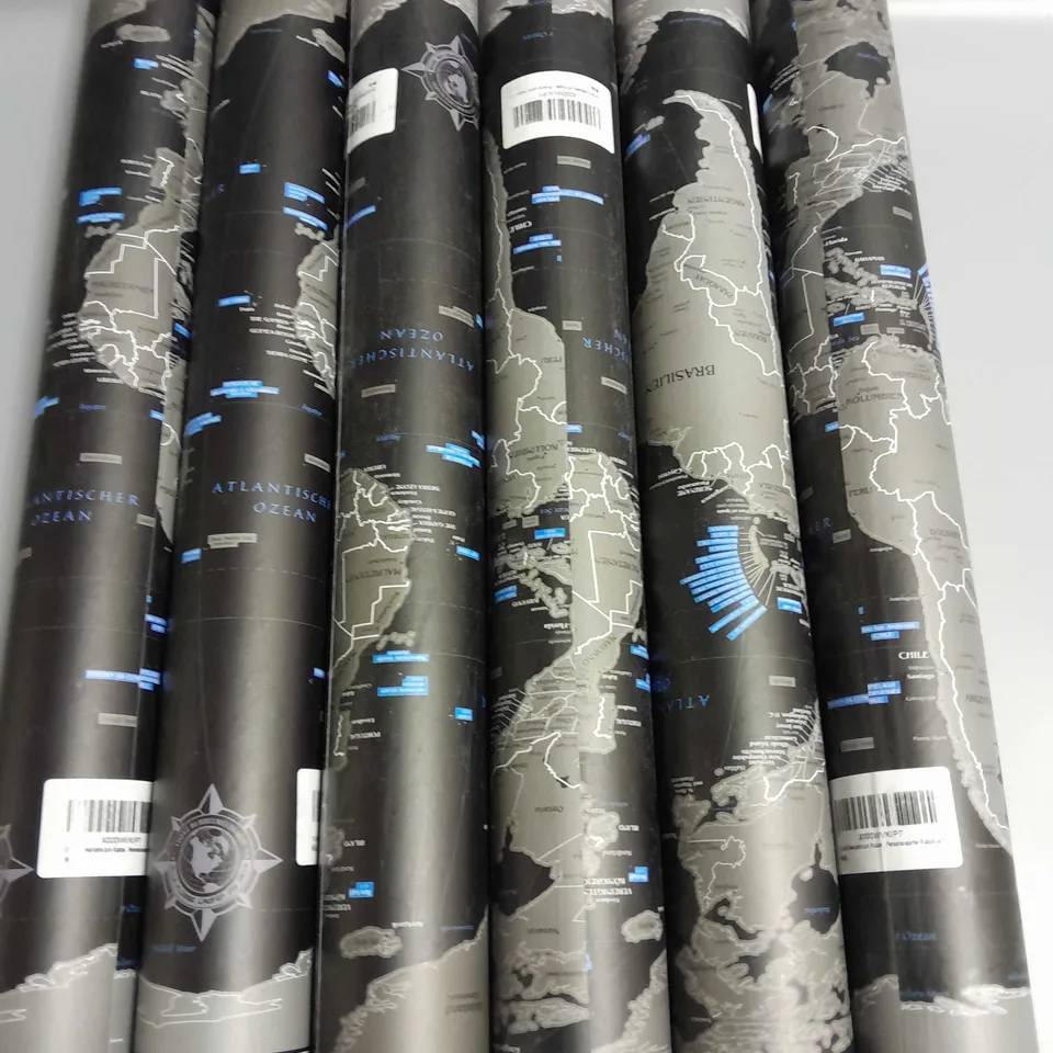 LOT OF 6 SCRATCH OFF WORLD MAPS