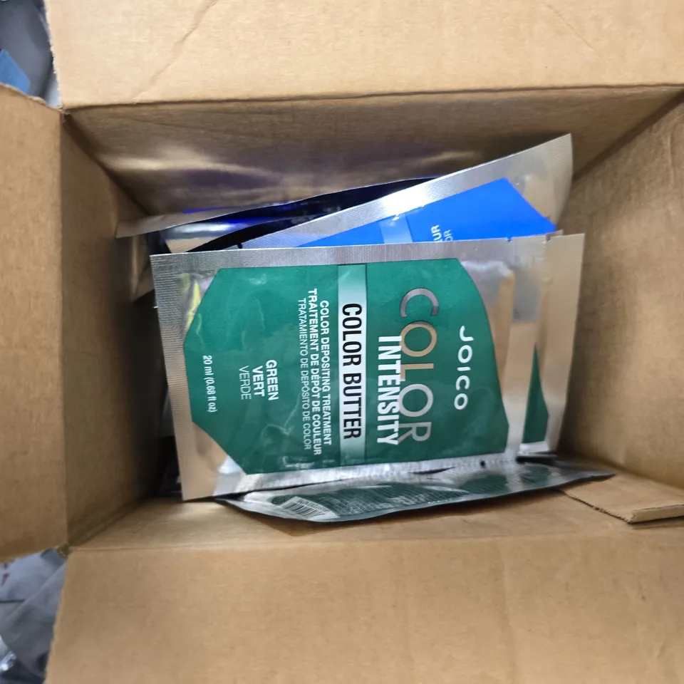 APPROXIMATELY 30 ASSORTED JOICO COLOUR INTENSITY BUTTER TO INCLUDE GREEN, BLUE, RED, ETC - COLLECTION ONLY 