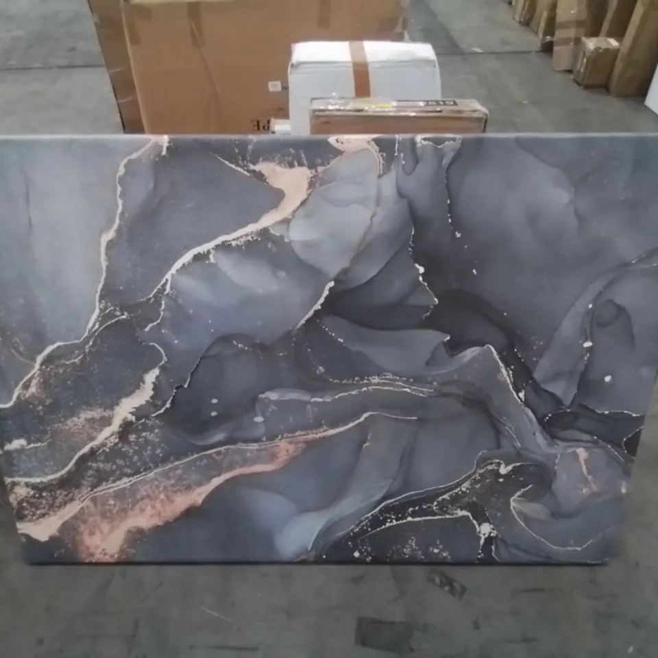 DARK GREY SMOKE GLITTER - WRAPPED CANVAS 