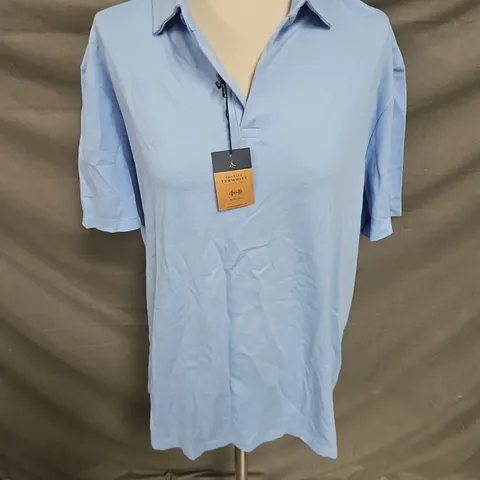 CHARLES TYRWHITT SHORT SLEEVE PIQUE POLO IN CORNFLOWER BLUE SIZE XL