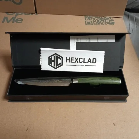 HEXCLAD CUTLERY CHEF'S KNIFE – GREEN HANDLE, BOXED