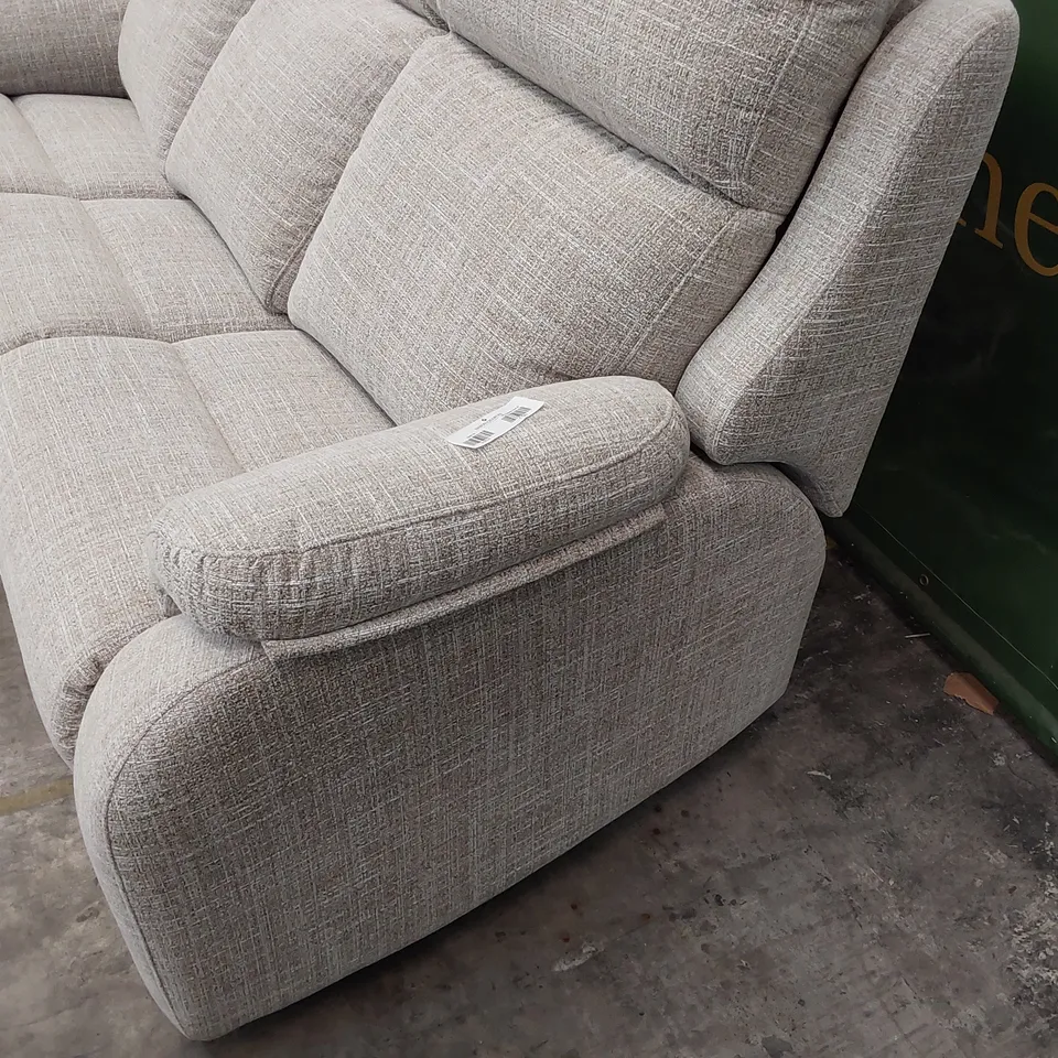 QUALITY BRITISH DESIGNER G PLAN KINGSBURY THREE SEATER SOFA BEACH CARAMEL FABRIC 