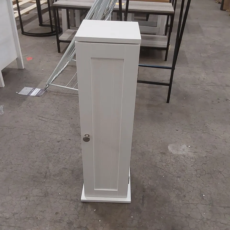 SMALL WOODEN 1 DOOR CABINET - WHITE