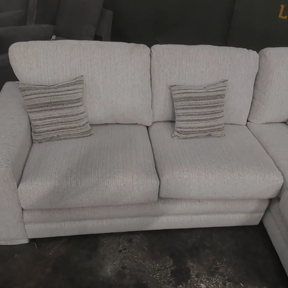 QUALITY DESIGNER MINC FABRIC RIGHT HAND CORNER CHAISE SOFA